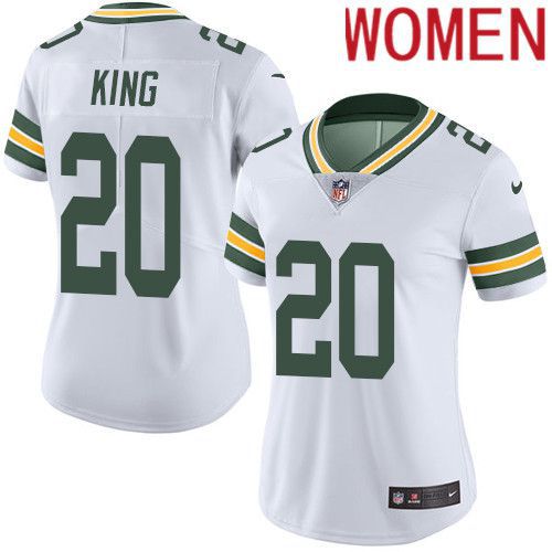 Women Green Bay Packers 20 Kevin King White Nike Vapor Limited NFL Jersey